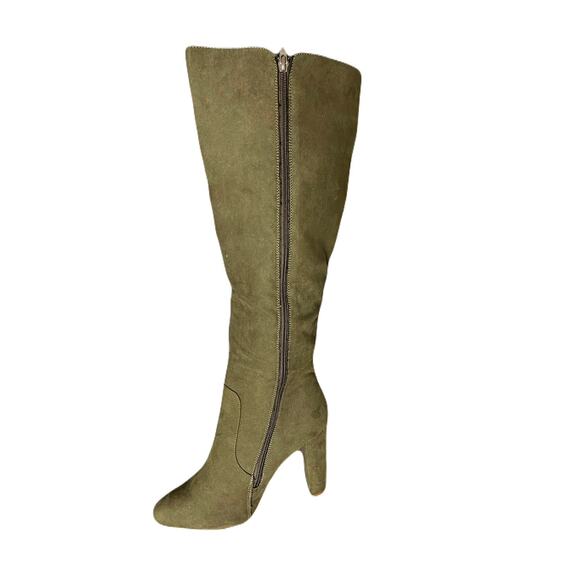 Just Fabulous Olive Green Long Boots Size 8.5 - Picture 4 of 9